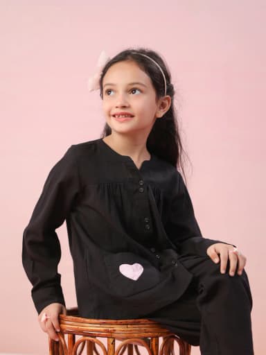 Black Color Cotton Night Suit for Kids