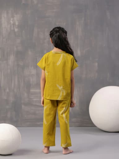 Sparrow Bird Printed Cotton Kids Night Suit